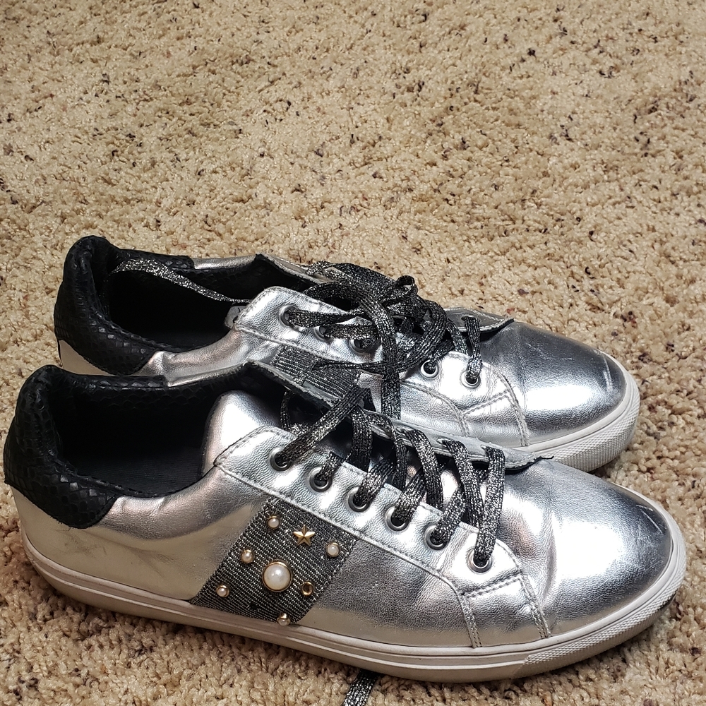 Silver sneakers